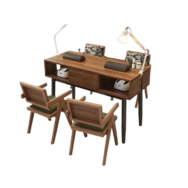 Design Retro Nail Table Aesthetic Elegant Premium Classic Nail Table High Quality Rustic Mesa Manicura De Uñas Furniture