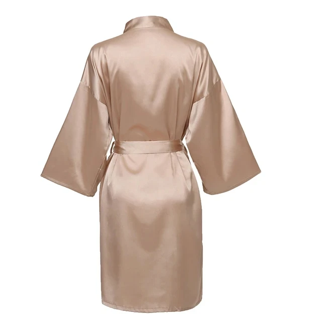 Hochzeits feier Team Braut Robe ohne Buchstaben Kimono Satin Pyjama Brautjungfer einfachen Bademantel sp088