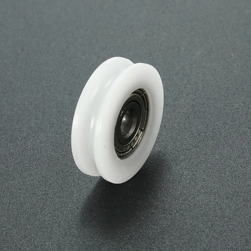 4/10Pcs/Pack Round Nylon Pulley Ball Bearing Wheel U Groove Roller for Door Windows Shower Drawer Easy Installation