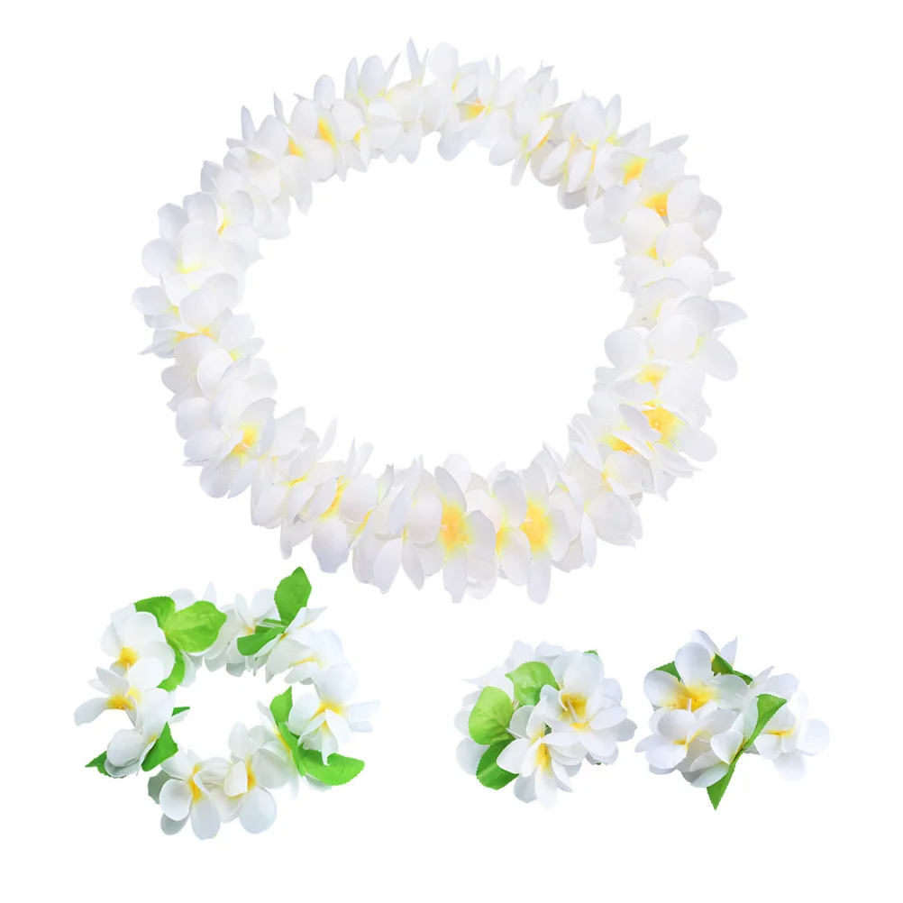 

8Pcs Floral Wreath Set Sweet Elegant Headband Neck Ring Bracelet Decorative Garland for Anniversary Holiday Costume Events