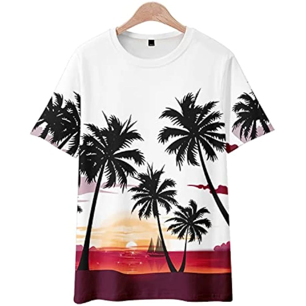 

2023 Hawaii T-Shirt for Women Unisex Casual Summer Beach Short Sleeve Tee Shirt Y2k Clothes