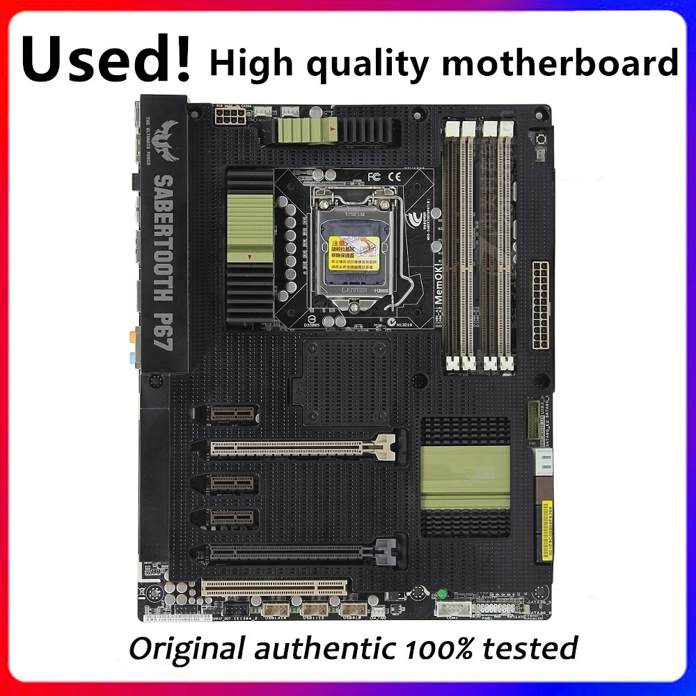 For ASUS SaberTooth P67 Computer Motherboard LGA 1155 DDR3 32GB For Intel P67 P8P67 Used Desktop Mainboard
