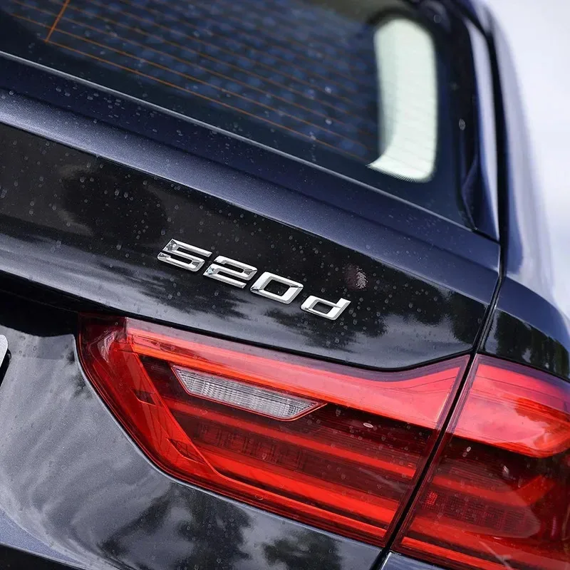 

ABS Car Rear Trunk Letters Logo Badge Emblem Sticker For BMW 5 Series 520d 525d 528d 530d 535d 540d 550d E39 E60 E61 F10 F11 G30