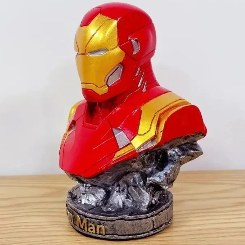 Busto de 18cm, estatua de resina, Iron Man, Spider Man, Pantera Negra, colección de superhéroes, modelo, decoración del hogar, decoración de escritorio