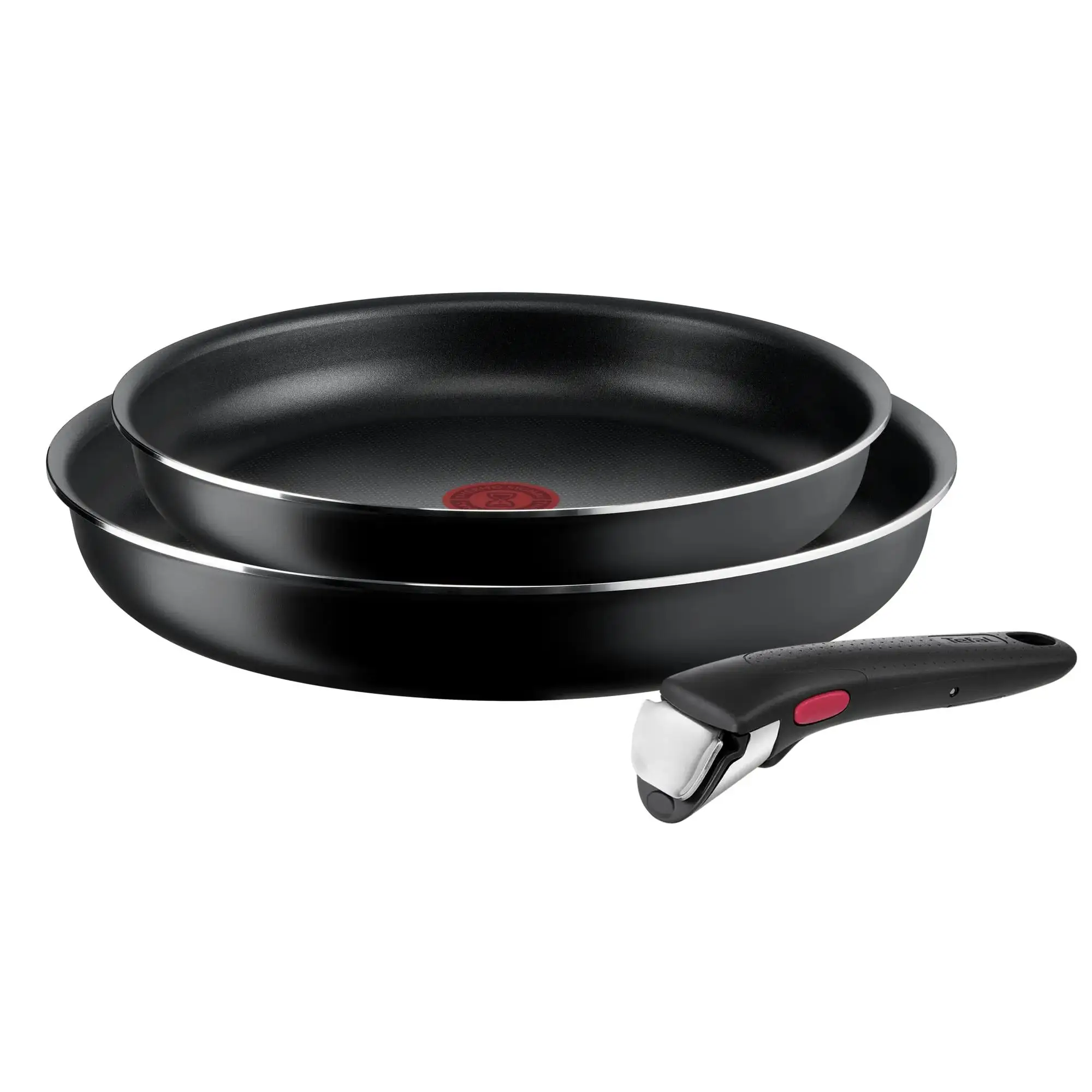 Tefal Ingenio Easy Cook N Clean kit de 2 sartenes apilables 22/26 cm, revestimiento antiadherente, indicador de calor, base difusora, cocina sana, menaje seguro, fácil limpieza, fabricado en Francia, L1549023