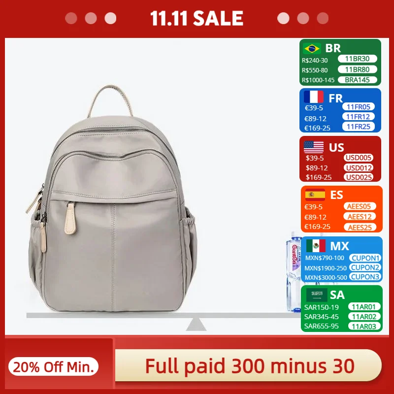 

Female Backbags Solid Color Casual Backpacks Simple Style Waterproof Oxford Cloth Women Travel Bags Lightweight Zipper Bookbags