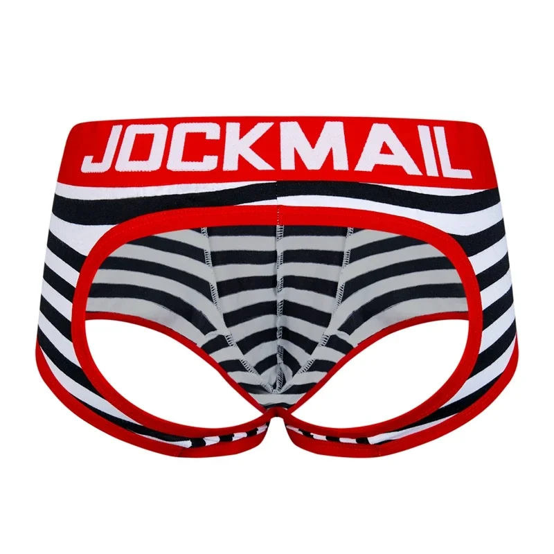 JOCKMAIL Brand Men Underwear Boxer shorts Backless Buttocks Cotton Sexy open back Gay Men Underwear JockStrap cuecas Gay panties