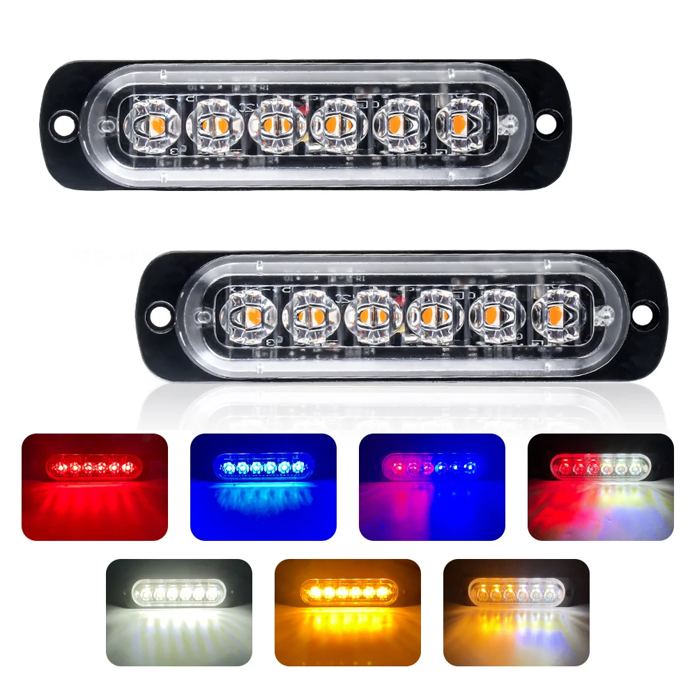 

6LED Flashing Light Grille Strobe light led bar strobe warning light emergency light truck accessories Trailer suv signal lamp