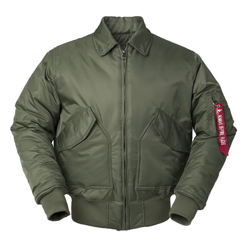 DAFEILI-Chaqueta de vuelo de nailon acolchada para hombre, abrigo clásico de bombardero CWU 45P, estilo militar Vintage, para invierno