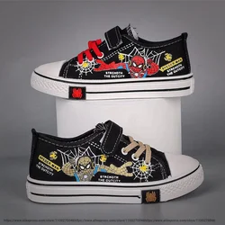 Disney-zapatillas de lona de Spiderman para niños y niñas, zapatos informales para correr, moda de primavera, 26-36