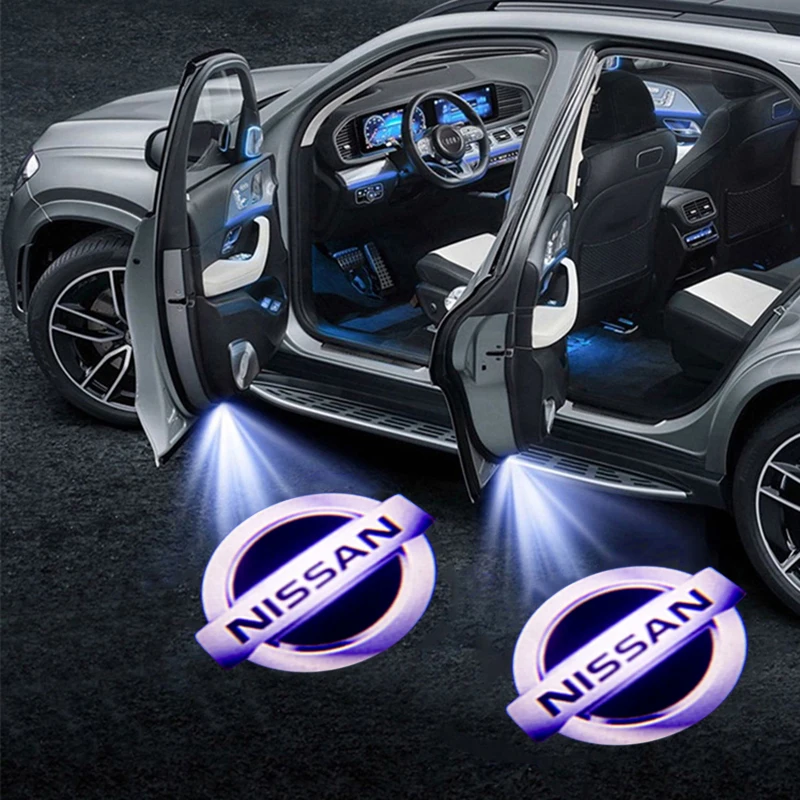 2 قطعة باب السيارة تسجيل ترحيب ضوء LED مصباح إسقاط لنيسان ماكسيما تيتان تيرا ألتيما Teana Amadar نافارا باثفندر كويست