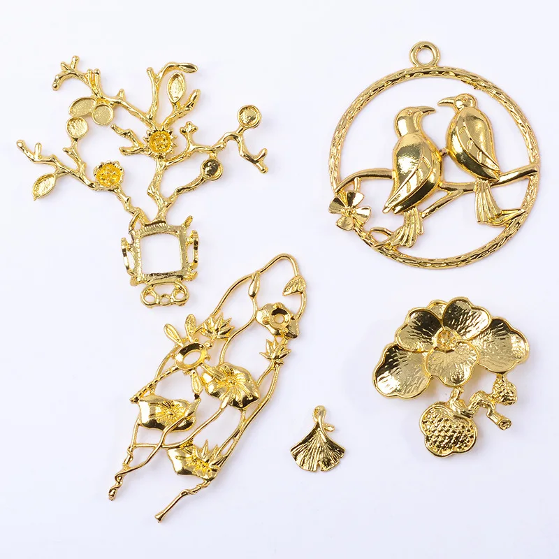 Alloy accessories, hairpins, hollowed flowers, DIY bridal hair accessories, headgear, walking accessories, handmade jewelry acce