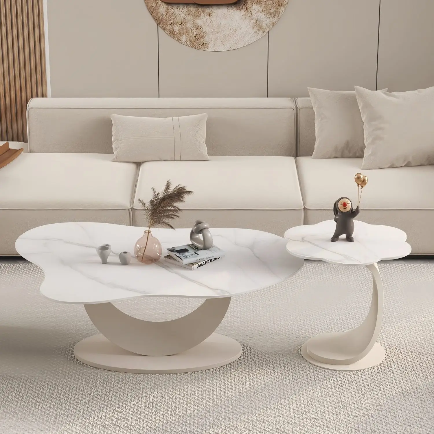 Cloud slate coffee table, cream style living room, home light luxury, modern simple small apartment, special-shaped new tea