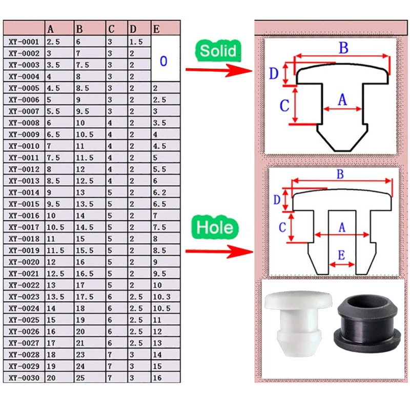 Silicone Rubber Conical Snap-on Hole Plug Blanking End T-type Plug Caps Seal Stopper 2.5mm-50.6mm