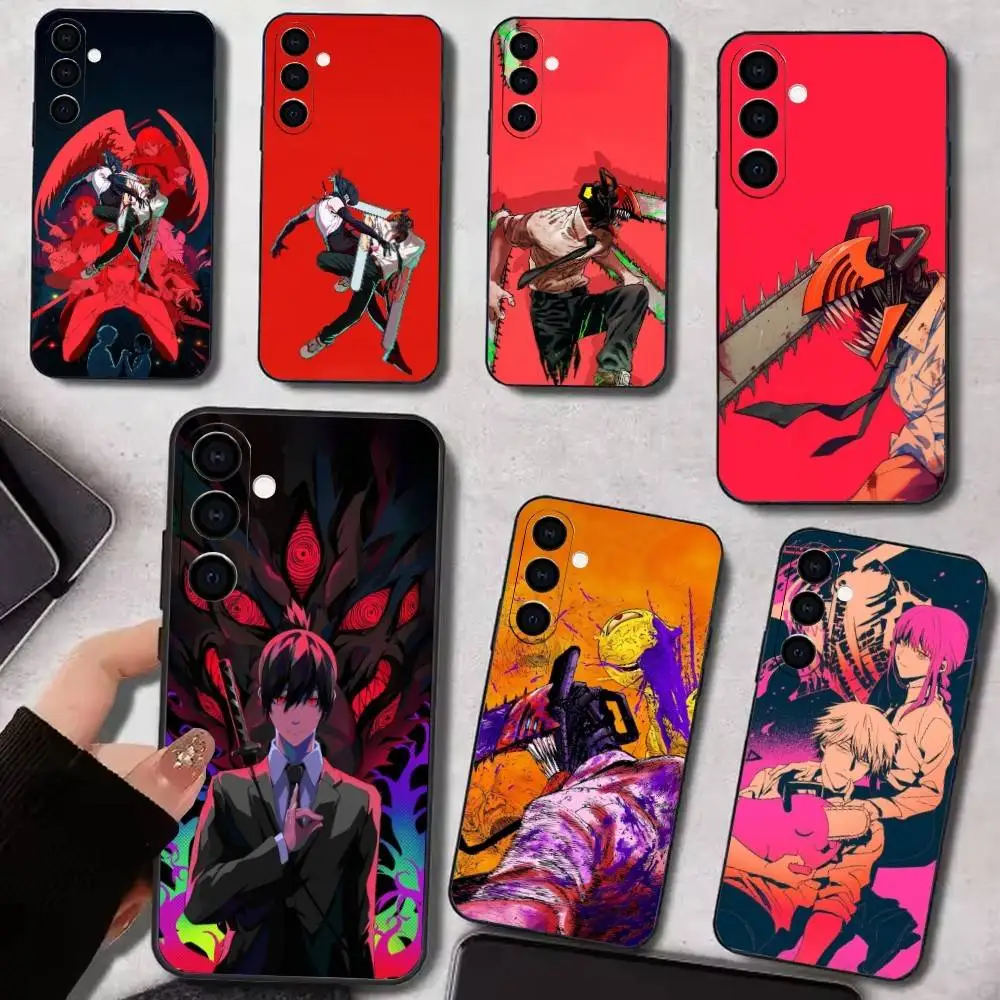 

C-Chainsaw Anime M-Man Phone Case For Samsung Galaxy A73,A72,A71,A70,A53,A52,A51,Others Soft Black Cover