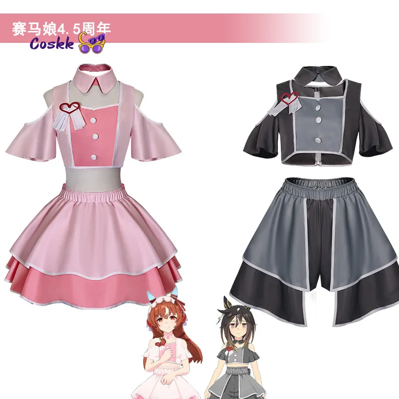 

Game 4.5 Years of Umamusume Pretty Derby Live Gray Cosplay Costume Role Play Girls Sweet Halloween Party Dress Suit Full Set