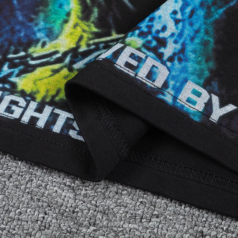 Hip-Hop-Rap-Style T-Shirts mit Strass-Buchstabendruck, Unisex, Oversized, Schwarzes T-Shirt, Grafik-Bekleidung, Streetwear, Freizeit-Oberteile aus Baumwolle – Detail 6