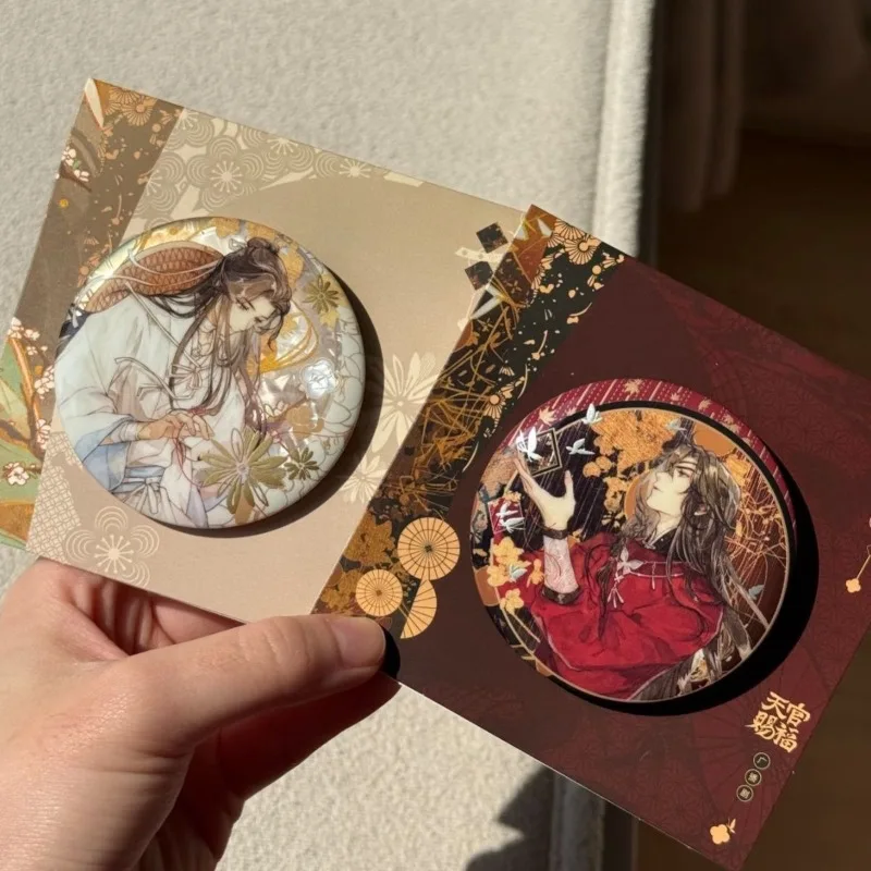 Heaven Blessing Anime Brooch Hua Cheng and Xie Lian Cartoon Figure Badge Cosplay Exquisite Pins for Backpack Jewelry Accessories
