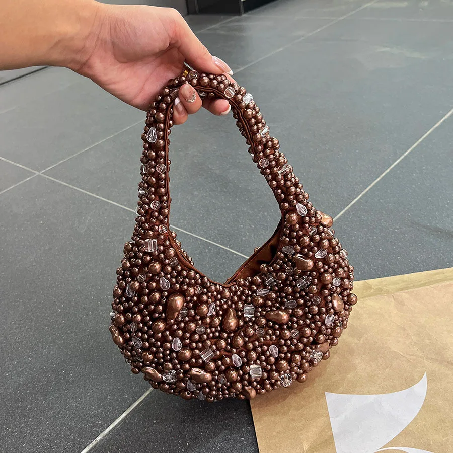 مطرز الماس مطعمة حقيبة الكتف رسول حقيبة سيدة مأدبة تحت الإبط حقائب أزياء مساء شل حقيبة يد حقائب اليد #5