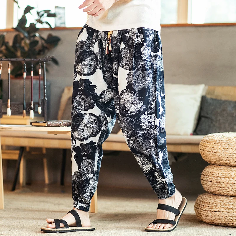 

Streetwear Men Pants Print Casual Loose Harem Pants Fashion Sweatpants Male Elastic Waist Pants Jogger Trousers Large size 5XL