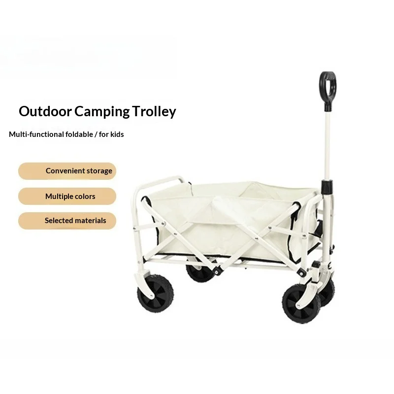Portable Folding Trolley Foldable Wagon Collapsible Heavy Duty Camping Fishing Hand Cart Beach Garden Outdoor Tool Cart
