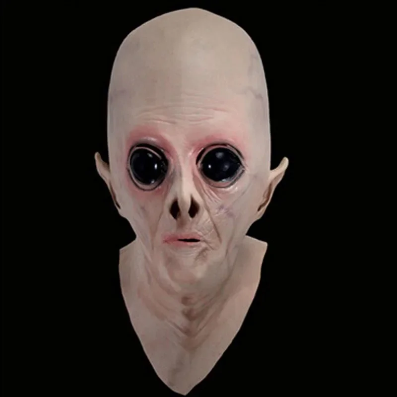 Hot Sale Scary Silicone Face Mask Alien Ufo Extra Terrestrial Party ET Horror Rubber Latex Full Masks for Costume Party Cosplay