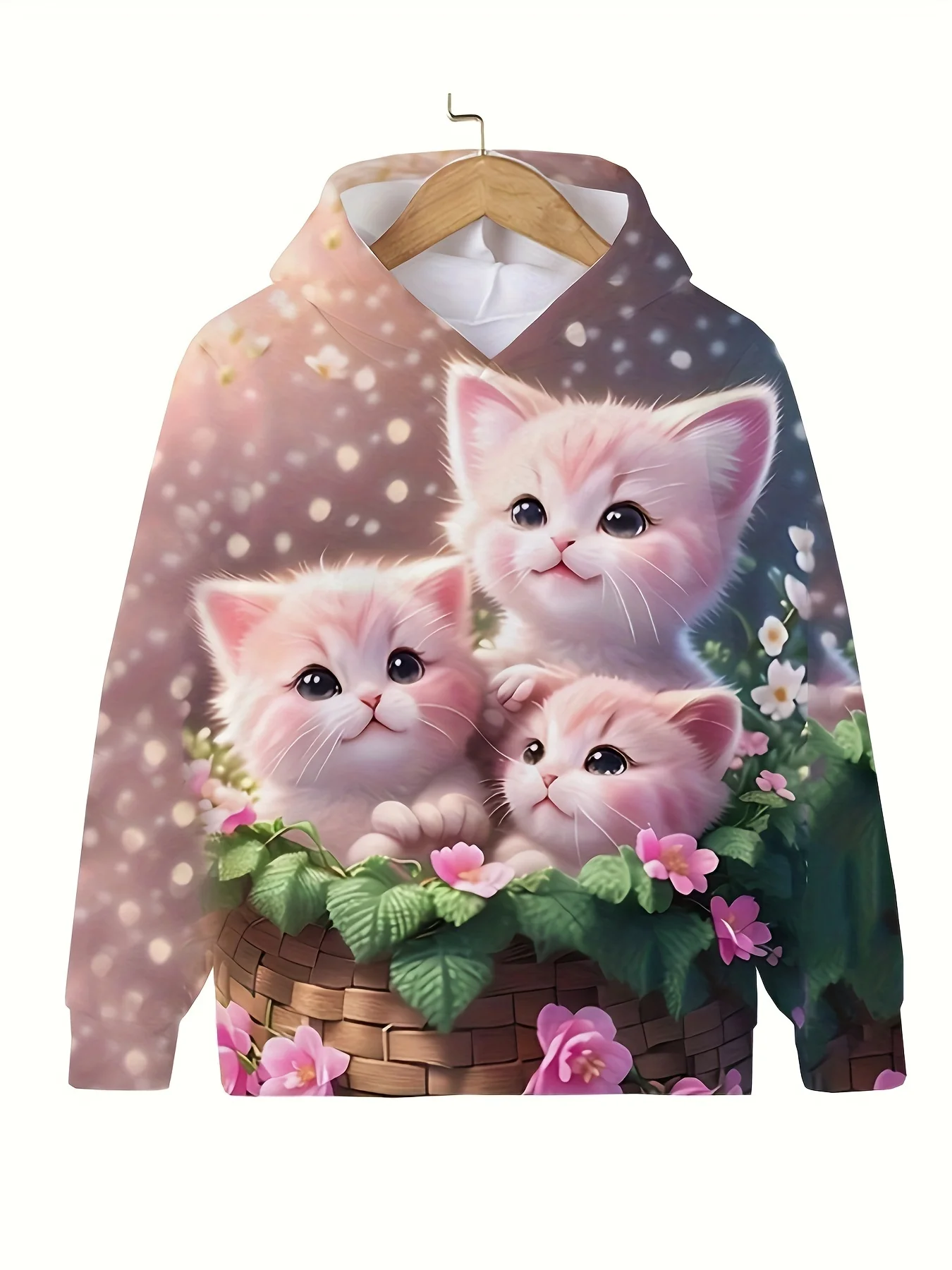 Cute Cat Kids Hoodie For Girl Pullover Long Sleeve Hoodie Boy Sweatshirt Cat 3D Print Boys Girls Hoodies Tops Children\'s Clothes