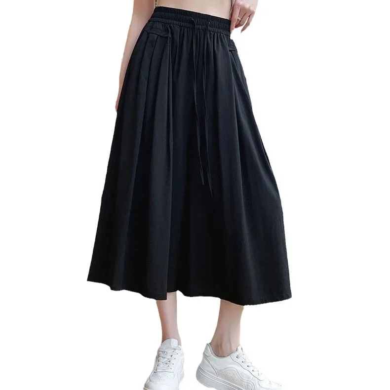 

Female Wide-leg Pants Thin Ice Silk Breathable Casual Pants Loose Comfy Solid Color High Waist Fashion Summer 2024 New