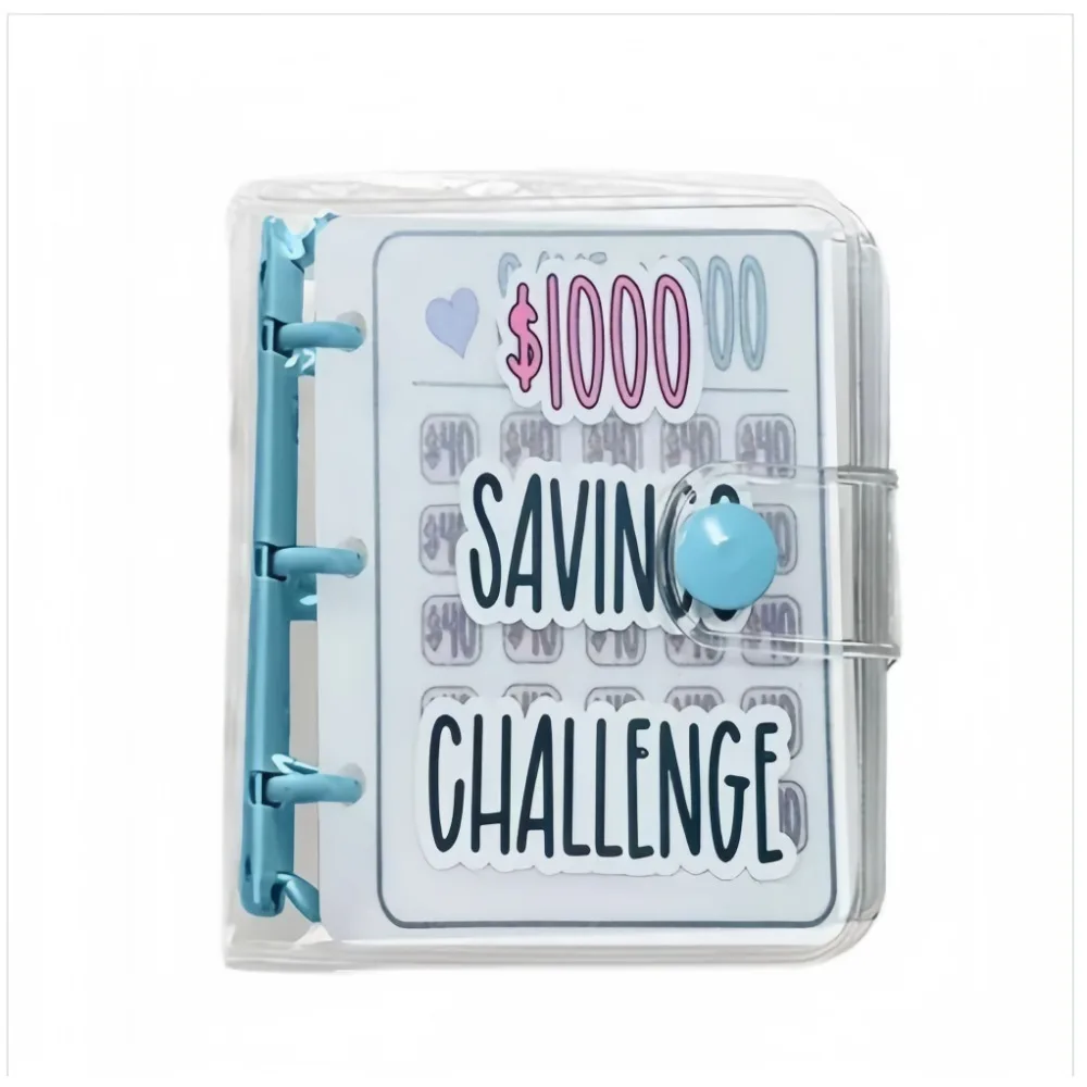 3-holes Savings Challenge Book Saving $1000 Mini Portable Money Book Saving Loose-leaf Notebook Cash Budget Storage Book