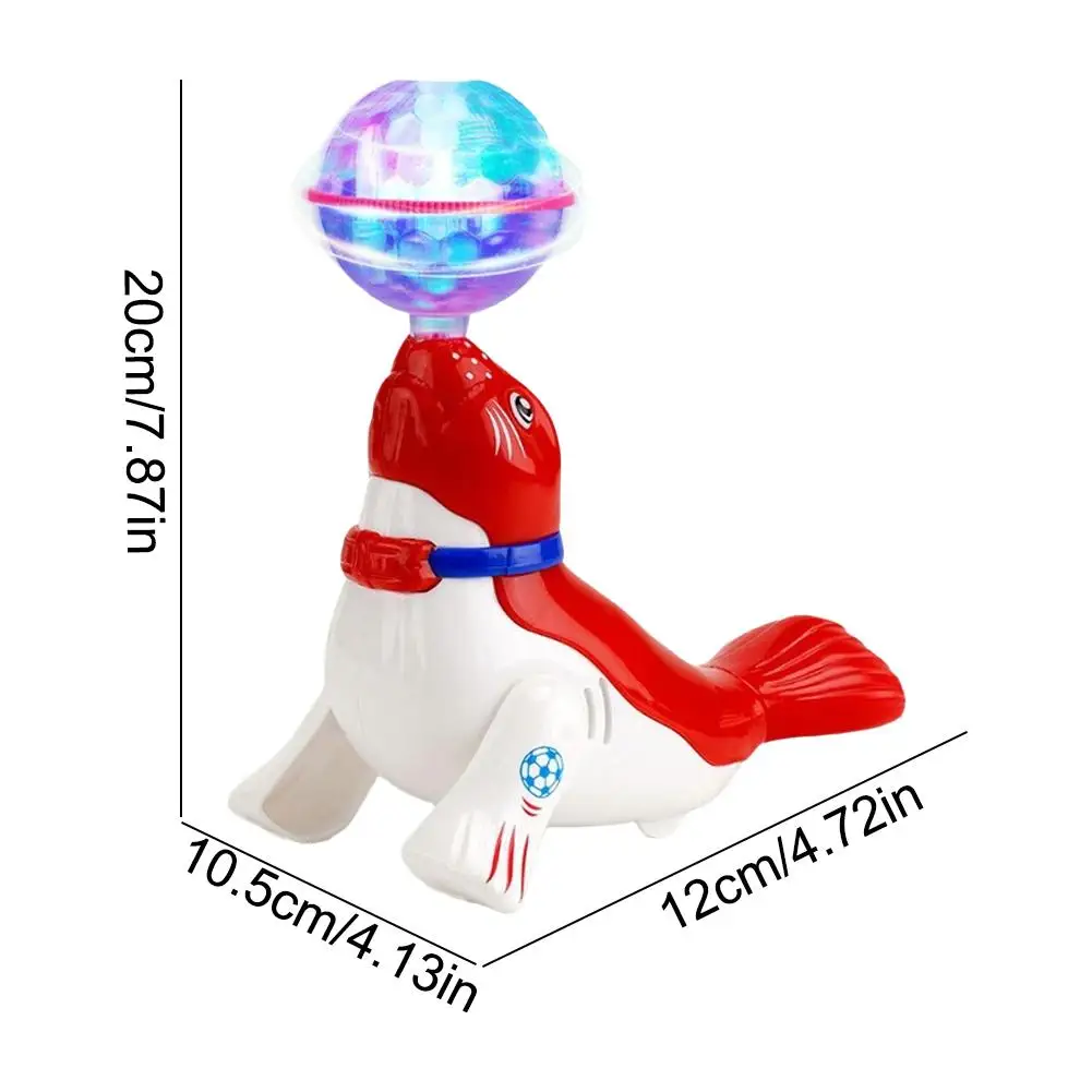 Walking Rotating Electric Sea Lion Toy with LED Light and Sound Balancing Ball Interactive Kids Gift - view 6