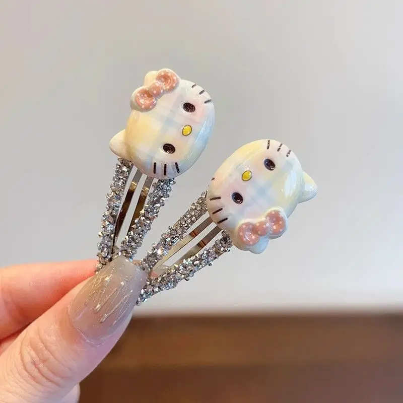 

Anime Hello Kitty Children Hairpins Cute Cartoon KT Cat Hairpins Girls Hair Accessories Baby Clip Hair Women Makeup Decor Toy