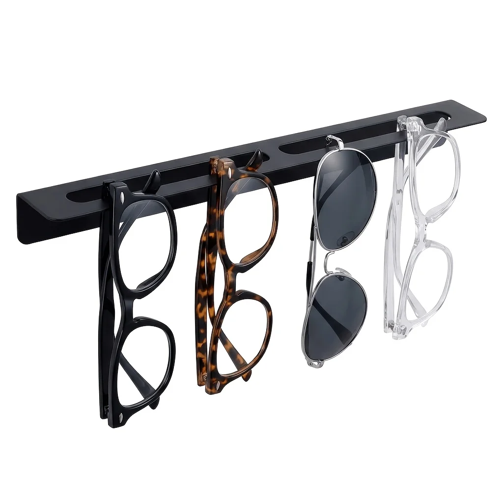 1pc/2pcs Wall Mounted Sunglasses Organizer, Heavy Duty Glasses Holder Rack, Space-Saving Sunglasses Rack Wall Mount