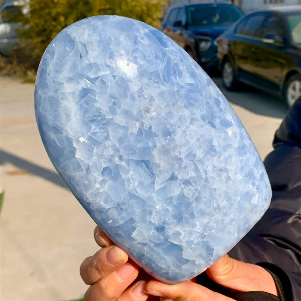 Reiki Healing Room Office Decorated with Energy Crystal Gifts, Natural Celestite, Free Form