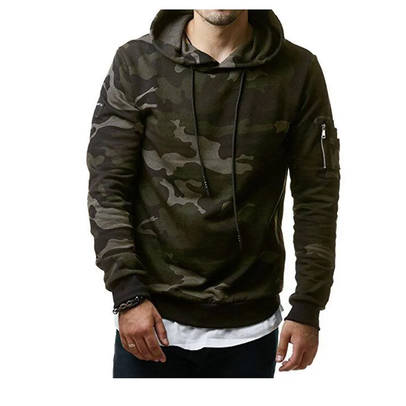 Men's Pullover Coats Camouflage Slim Fit Hooded Jackets for man Fashion Spring Thin Men Hoodie Sweatshirt Long Sleeve MY047