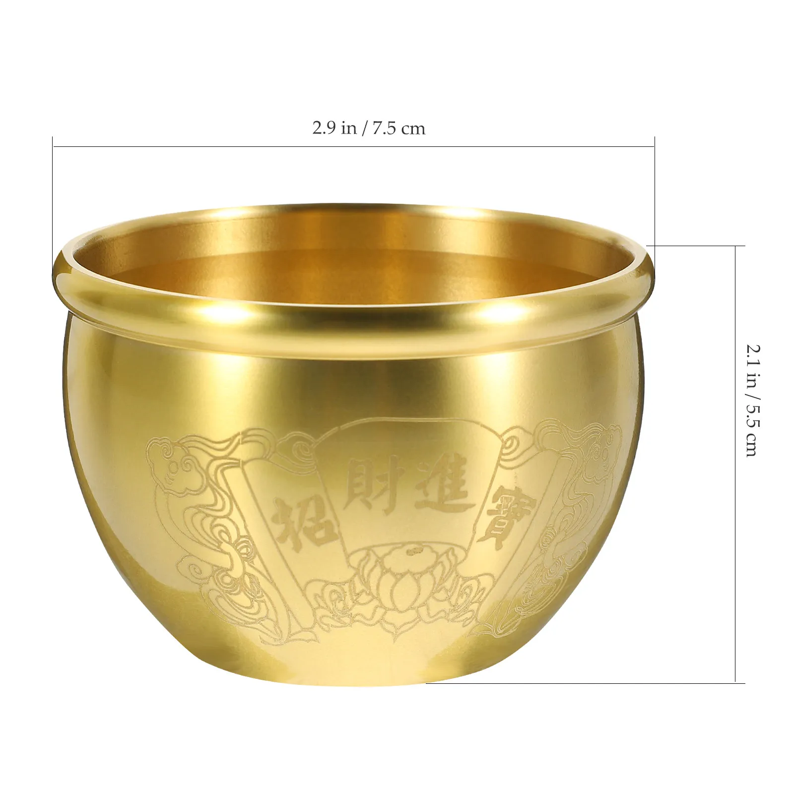 Fortune Bowl Decorative Copper Treasure Basin Home Desktop Ornament Wealth Blessing Richness Symbol Copper Bowl Decor