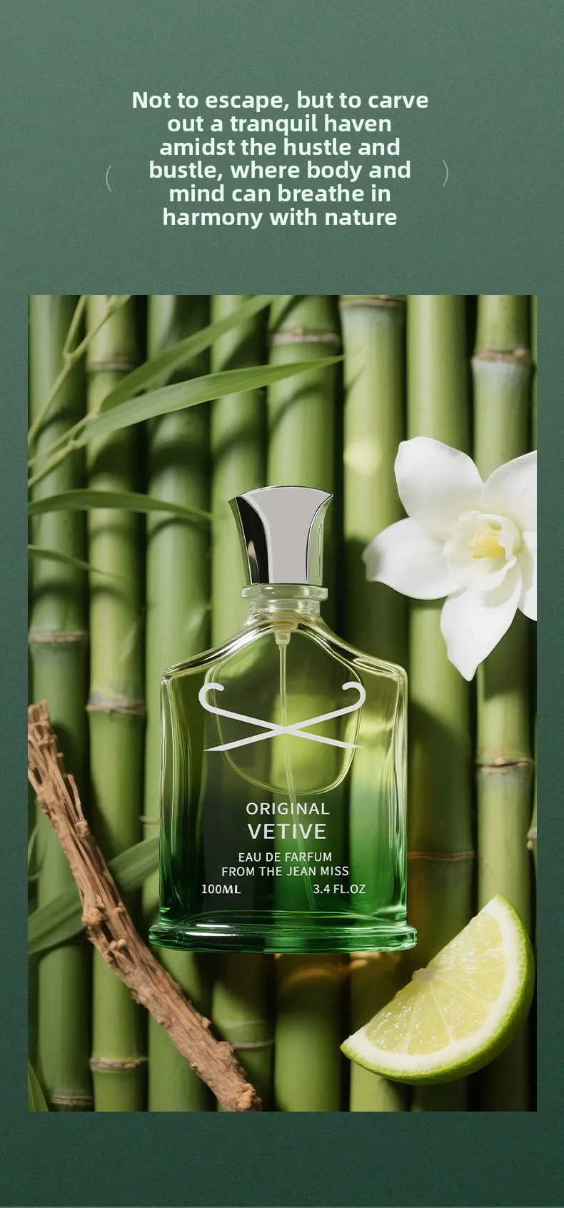 New men's perfume lasting fragrance TK cross-border foreign trade TEMU pure vetiver perfume wholesale