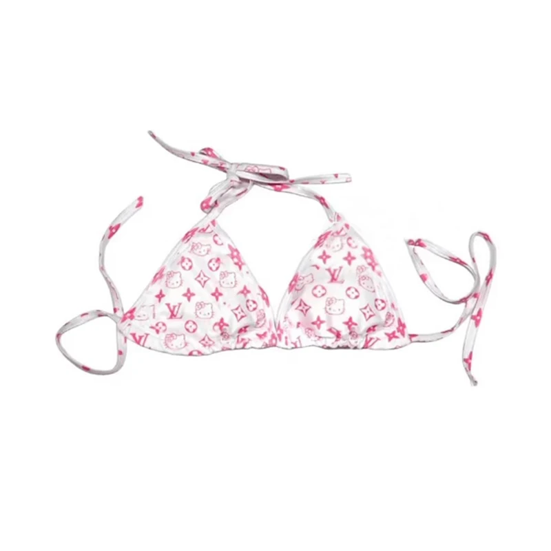 Sanrio Kawaii Hello Kitty Bikini Anime seksowna kreatywna moda wykwintna bielizna damska damska trzypunktowy zestaw biustonosza