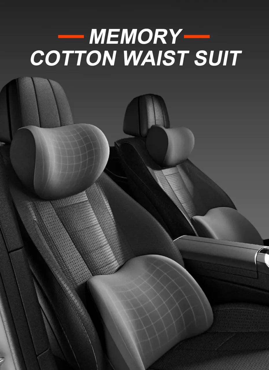 SEAMETAL Auto Kissen Innen Memory Foam Auto Kopfstütze Kissen Universal Auto Taille Kissen Schutz Kopf Hals Kissen Zubehör – Detail 1