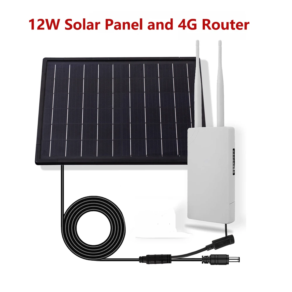 4G SIM Card Router Outdoor Waterproof 12W Solar Powered 12V Wifi Wireless CPE Unlocked FDD/TDD CAT4 150Mbps IP Wireless  Camera