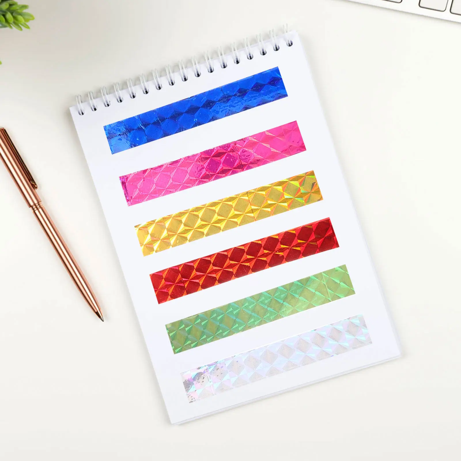12 Rolls Lens Square Scrapbook Plastic Tape Adhesive Decorative for Journal DIY Planner Gift Wrap Tape Journal Accessories