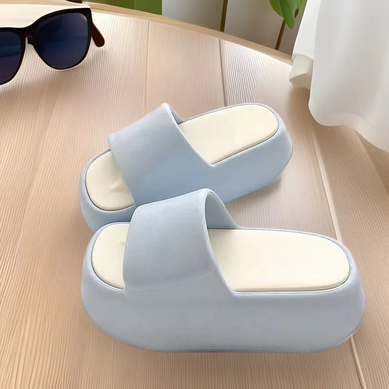 

New odorless high platform slippers women's indoor outdoor chunky slides shoes home thick EVA slipper woman garden mules clogs