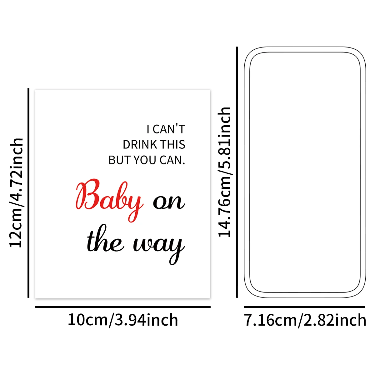 4 قطع من ملصقات زجاجات النبيذ لإعلان الحمل، لا أستطيع شرب هذا يمكنك! تكشف ملصقات زجاجات النبيذ للحمل، ومستلزمات الحفلات