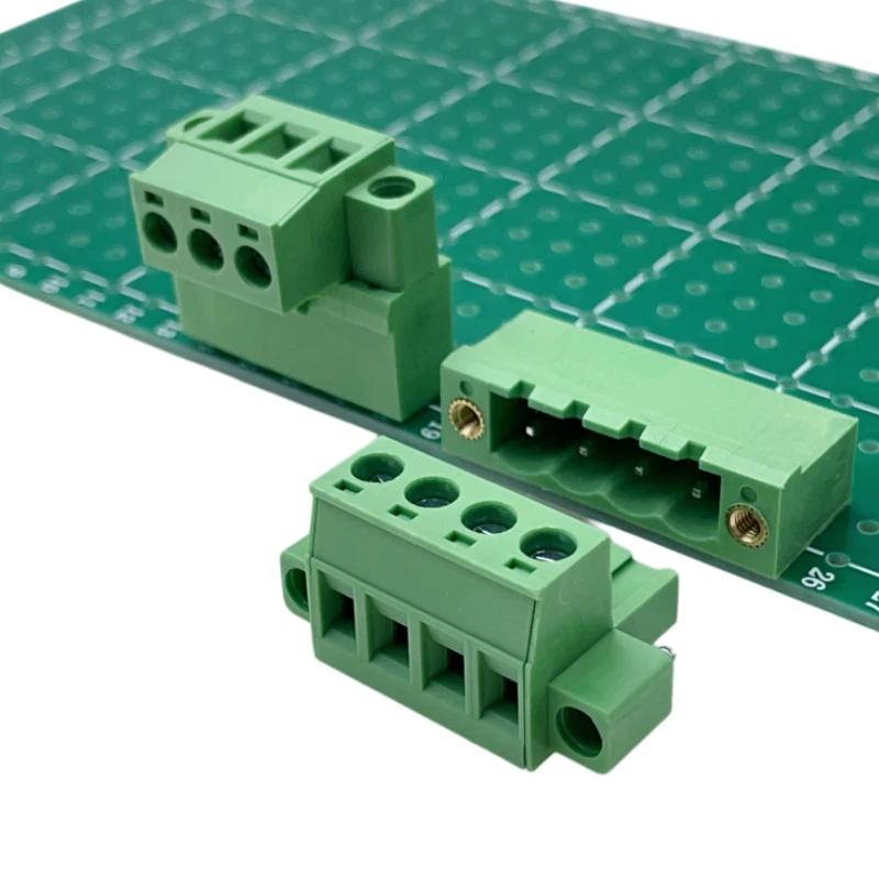 5set PCB Terminal Block 2EDGKM 5.08mm 2P 3P 4P 5P 6P 7P 8P 9P 10P~20Pin Plug-in Type Screw Wire Terminal With Flange Fixed Panel