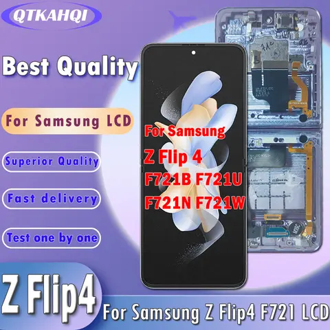 6.7 "para samsung z flip4 lcd SM-F721 montagem da tela para samsung z flip 4 lcd f721 f721b reparação