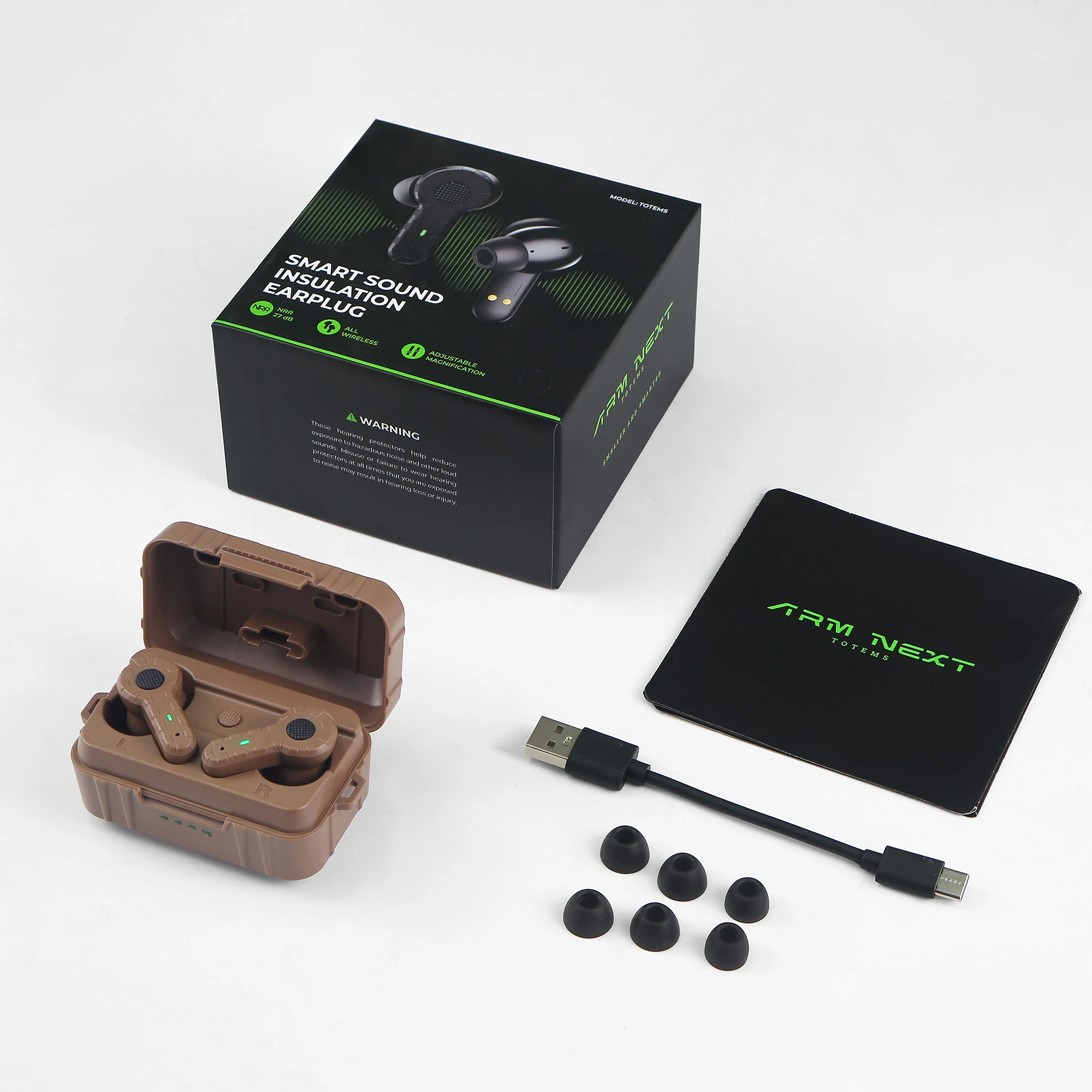 Tactical Bluetooth Electronic Hearing Protection Headset for Shooting Hunting Waterproof Active Noise Cancelling SNR 27dB​