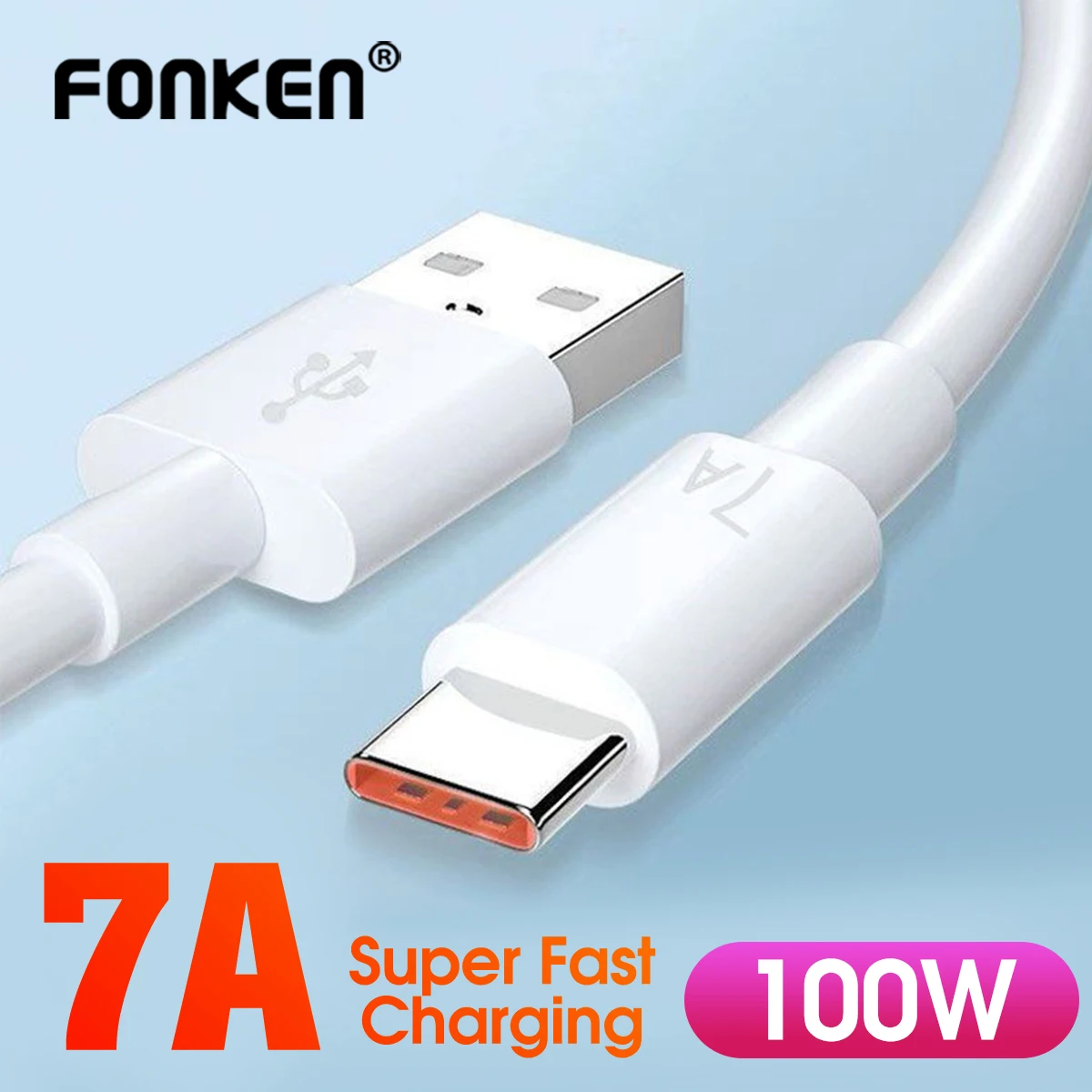 

Super-Fast 7A 100W USB Type C Cable Fast Charging USB-C Charger Cable Data Cord For Huawei Mate 40 50 Xiaomi 11 10 Pro OPPO R17