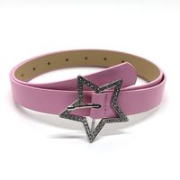 Accessories Alloy PU Leather Y2k Waist Strap Rhinestone Women Waist Belt Adjustable Waistband Corset Belt Star Buckle Belt