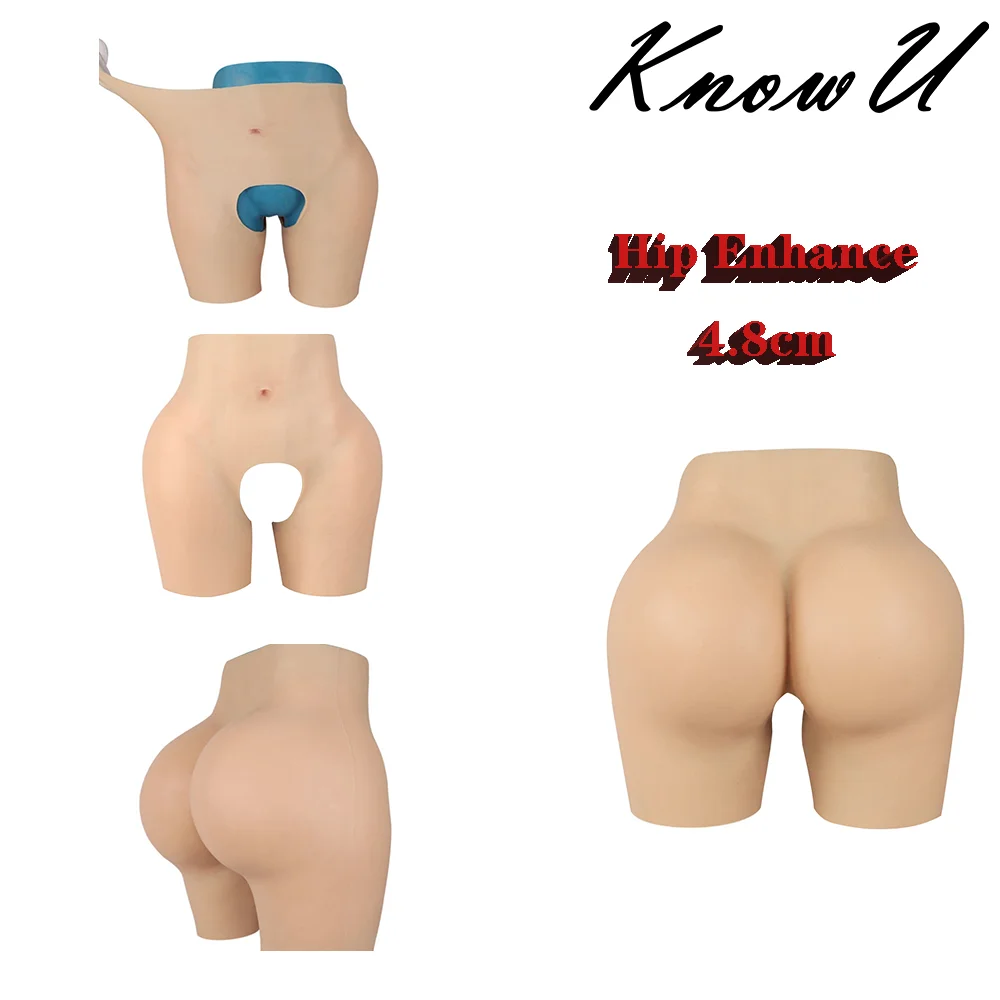 KnowU Realistic Silicone Vagina Pant Hip Crotch Enhance 4.8cm Artificial Penetrable Fake Vagina Pant Pussy Pants