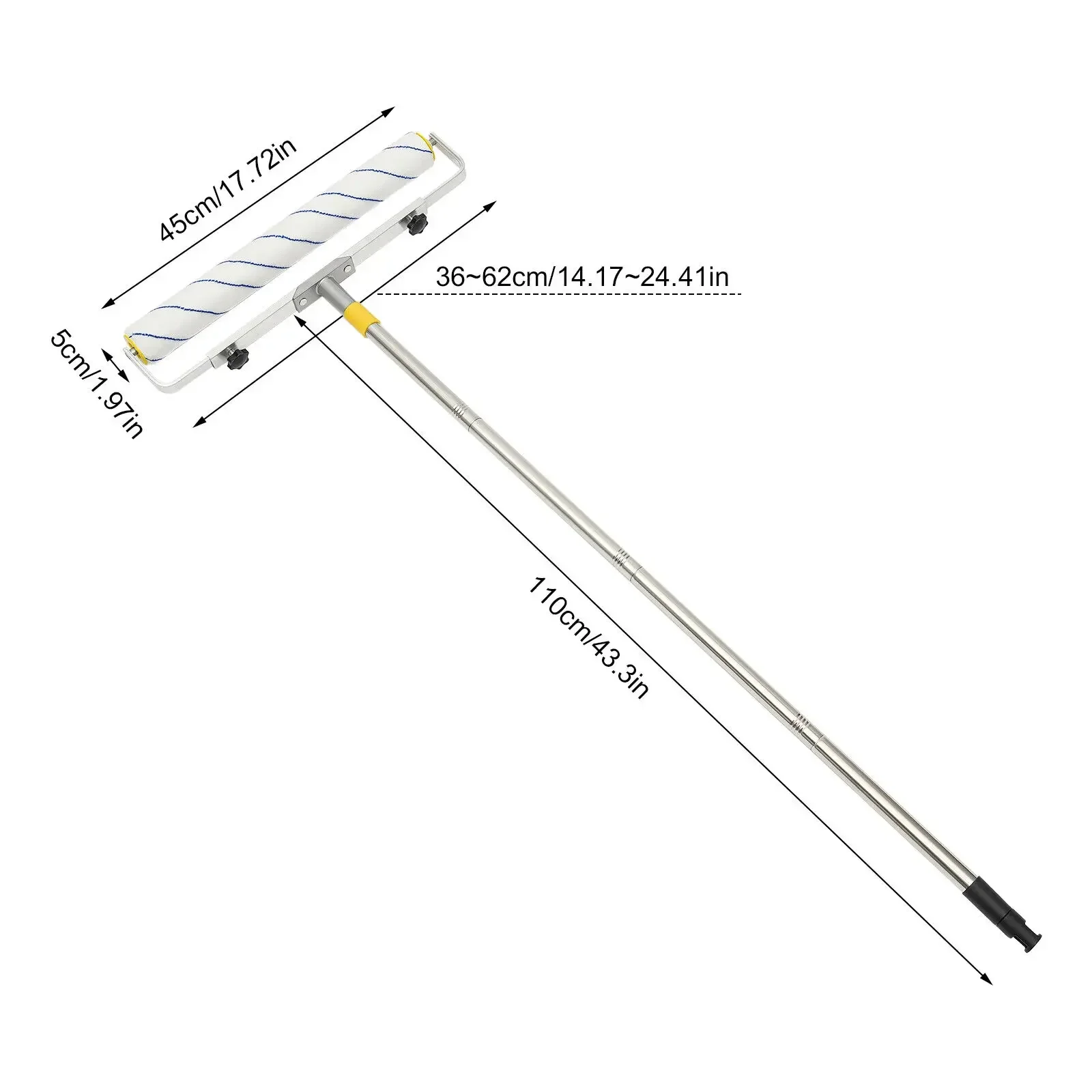 조정 가능한 전문 페인트 롤러 키트 – 벽 및 천장용 고강도 연장 폴 및 브러시 3개