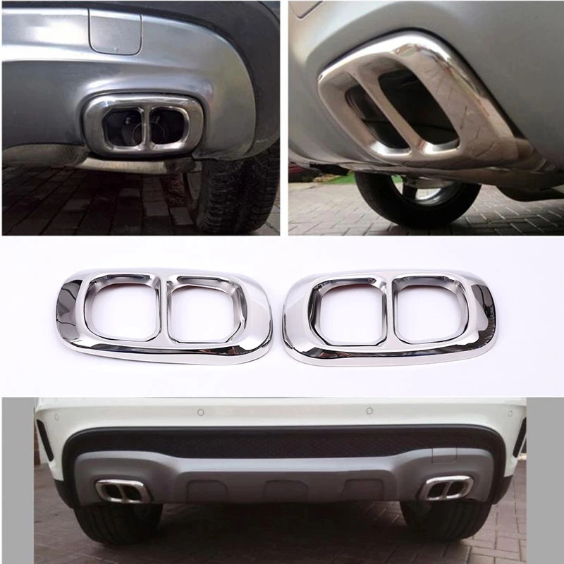 Stainless Steel Car Exhaust Pipe Decorative Cover High Quality Muffler Tip Trim Frame For Mercedes Benz GLA H247 X156 GLB X247